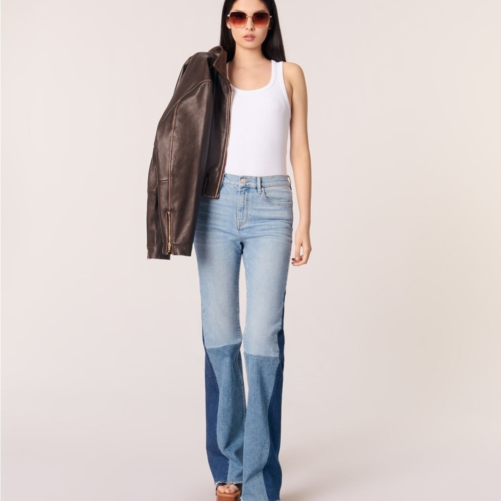 Maje Two-Tone Patchwork Jeans